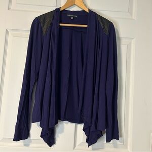 Saks Fifth Avenue size medium deep purple cardigan with faux leather design